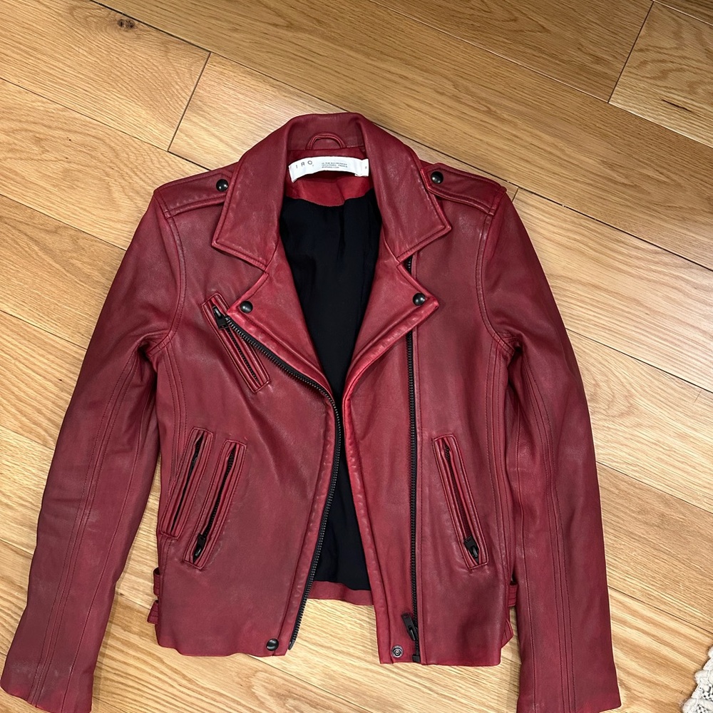 IRO Women's Red Leather Jacket